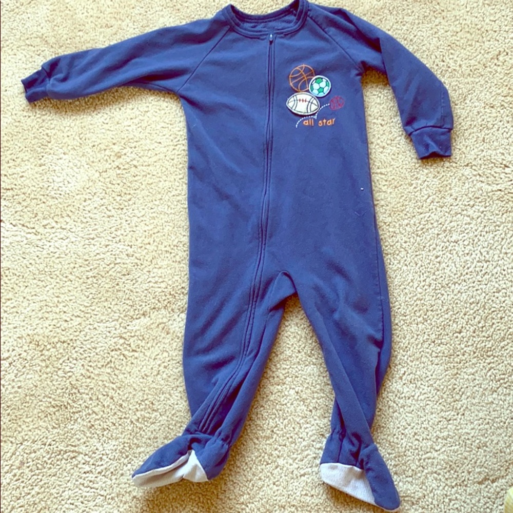 3/$15 Carter’s “All Star” Fleece Zip Onesie PJ